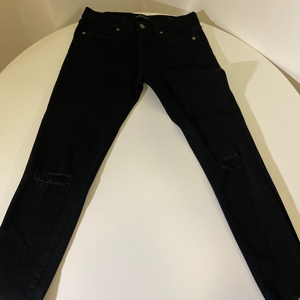 Banana Republic Petite Black Distressed Jeans